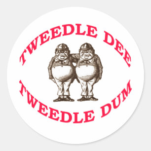 Tweedle Dee & Tweedle Dum Classic Round Sticker