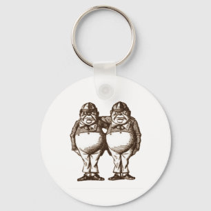 Tweedle Dee & Tweedle Dum Sepia Key Ring