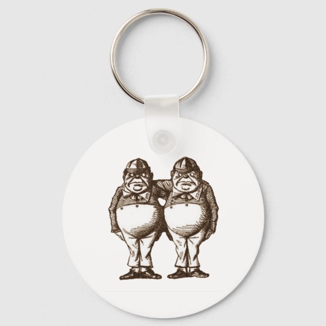 Tweedle Dee & Tweedle Dum Sepia Key Ring (Front)