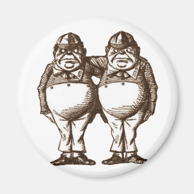 Tweedle Dee & Tweedle Dum Sepia Magnet (Front)