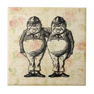 Tweedledee and Tweedledum Alice in Wonderland Tile