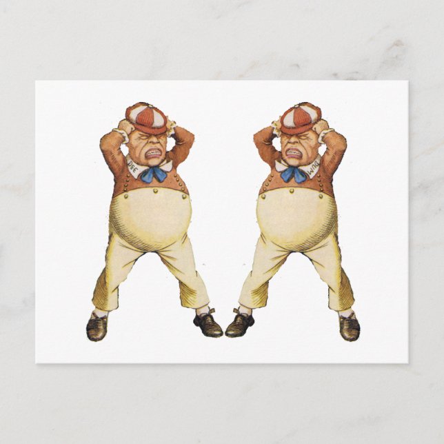 TWEEDLEDEE & TWEEDLEDUM IN WONDERLAND POSTCARD (Front)