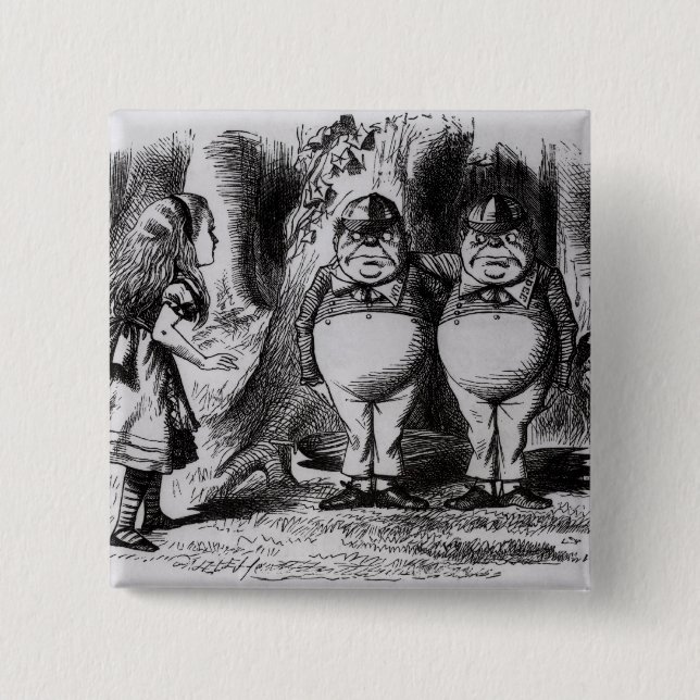 Tweedledum and Tweedledee 15 Cm Square Badge (Front)