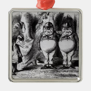 Tweedledum and Tweedledee Metal Tree Decoration