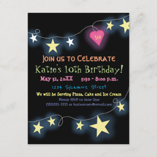 Tween Birthday Girl Colourful Party Invitation
