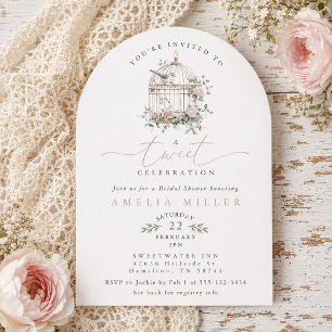 Tweet Celebration Birdcage Bridal Shower Invitation
