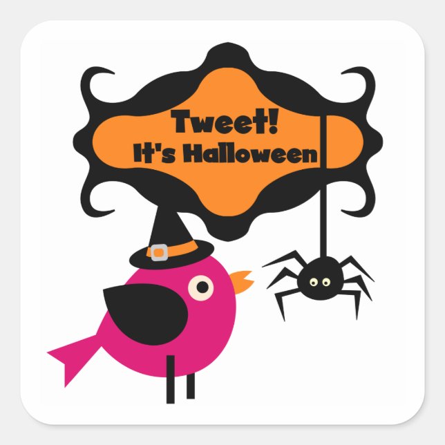 Tweet Halloween T-shirts and Gifts Square Sticker (Front)