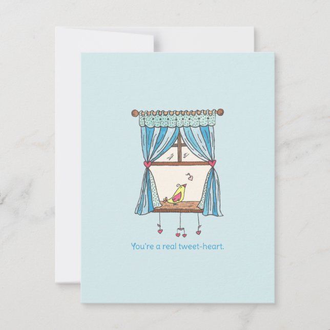 Tweet Heart Bird Valentine's Day Card (Front)
