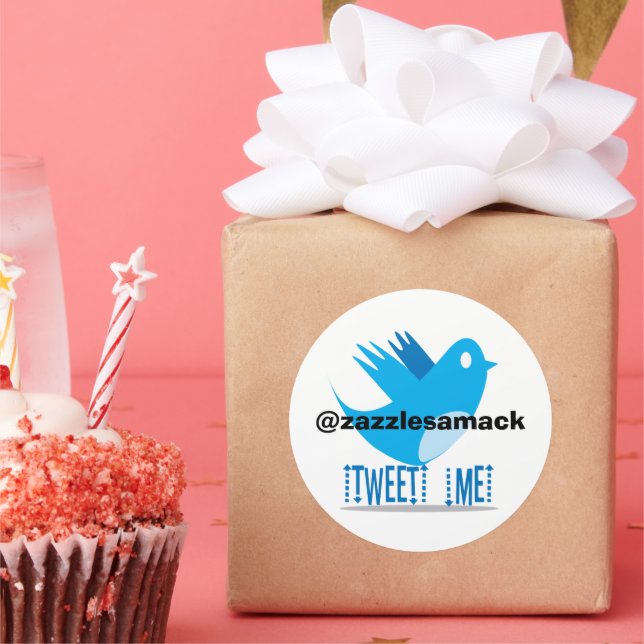 Tweet ME @ Your Tweet Address Classic Round Sticker (Party)