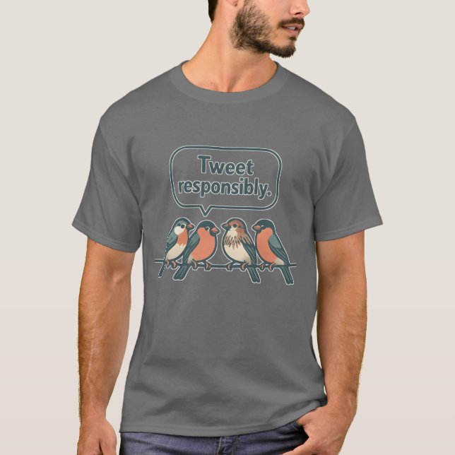 Tweet Responsibly Birds vintage T-Shirt (Front)