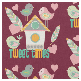 Tweet Times Cute Bird Pattern Fabric