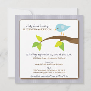 Tweet Tweet Custom Baby Shower Invitation (lilac)