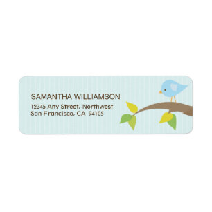 Tweet! Tweet! Return Address Labels (blue)