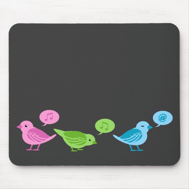 Tweet-Tweet-Tweet Funny twitter birds Mouse Mat (Front)