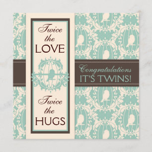 Tweet Tweet Twins Square Card
