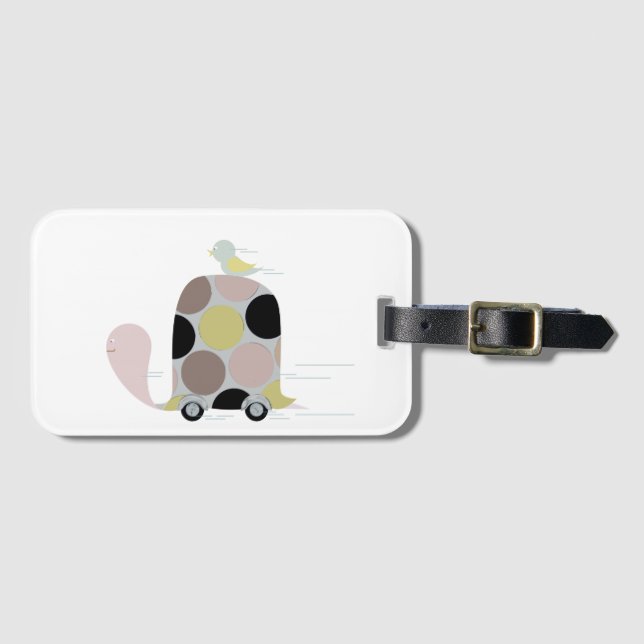 Tweeter on a Turtle Luggage Tag (Front Horizontal)