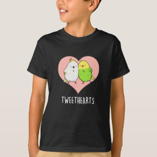 Tweethearts Funny Love Birds Pun Dark BG T-Shirt
