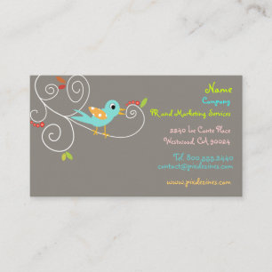 Tweeting Blue Bird/Marketing Business Card