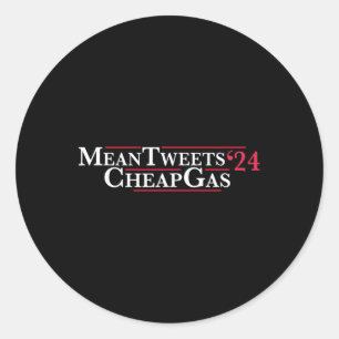 Tweets 24 Cheap Gas Price Gas Trump 2024 Classic Round Sticker