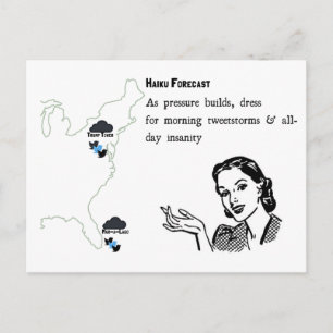 Tweetstorms Haiku Postcard