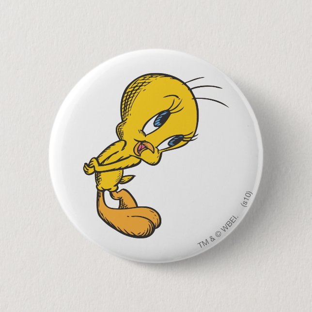 TWEETY™ Bashful 6 Cm Round Badge (Front)