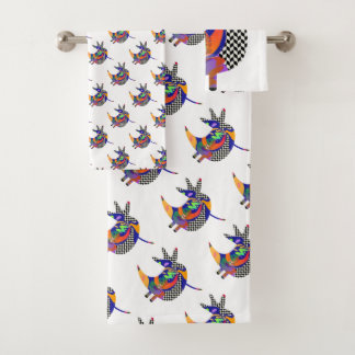 Tweety Bird Geo Repeat White Bath Towel Set