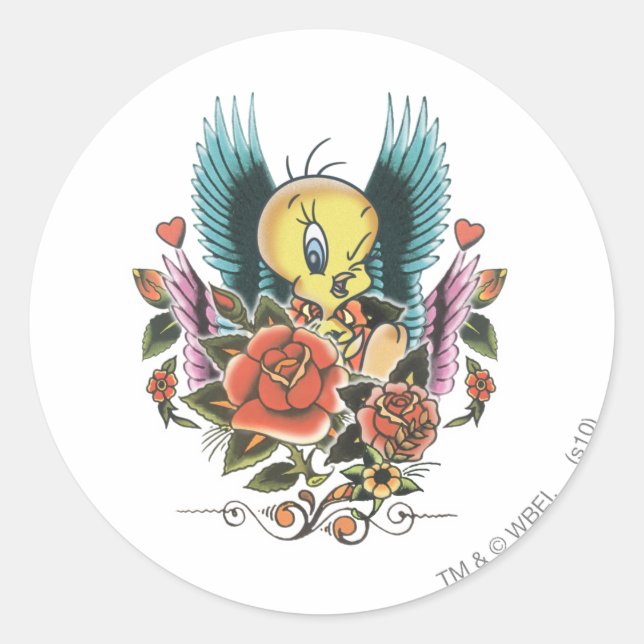 TWEETY™ Blue Wings Classic Round Sticker (Front)