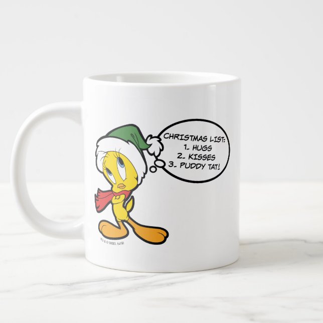 TWEETY™ Christmas Thoughts Large Coffee Mug (Left)
