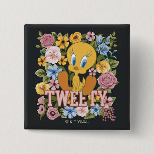TWEETY™ Floral Embroidery Graphic 15 Cm Square Badge