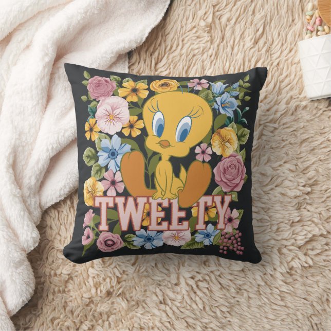 TWEETY™ Floral Embroidery Graphic Cushion (Blanket)