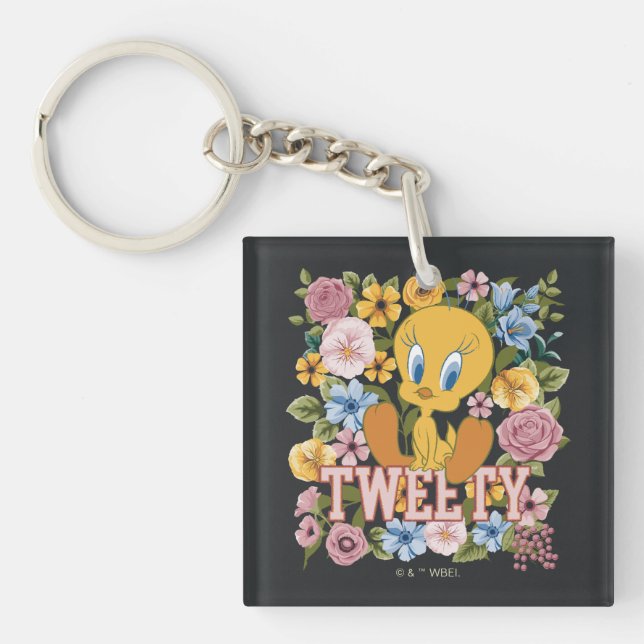 TWEETY™ Floral Embroidery Graphic Key Ring (Front)