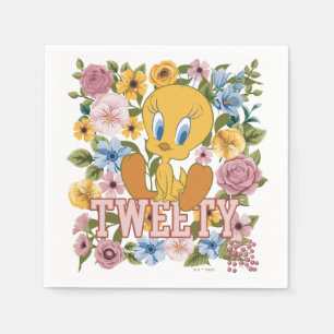TWEETY™ Floral Embroidery Graphic Napkin