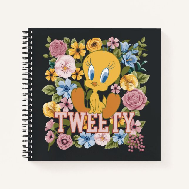 TWEETY™ Floral Embroidery Graphic Notebook (Front)