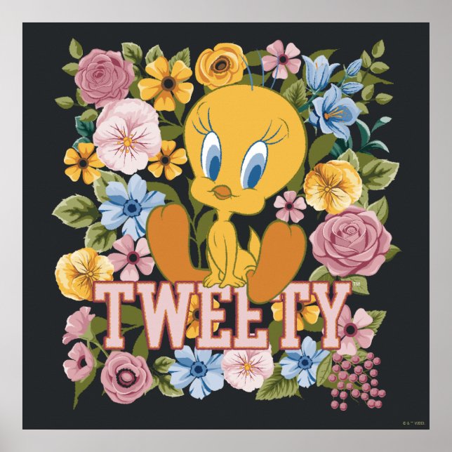 TWEETY™ Floral Embroidery Graphic Poster (Front)