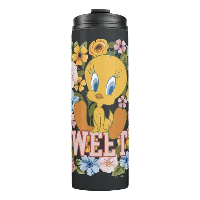TWEETY™ Floral Embroidery Graphic Thermal Tumbler (Front)