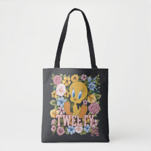 TWEETY™ Floral Embroidery Graphic Tote Bag