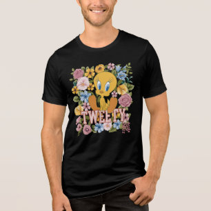 TWEETY™ Floral Embroidery Graphic Tri-Blend Shirt