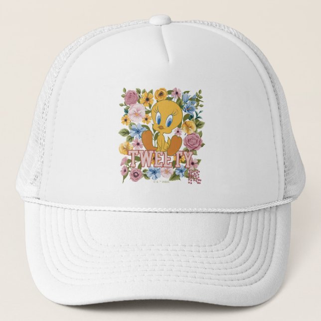 TWEETY™ Floral Embroidery Graphic Trucker Hat (Front)