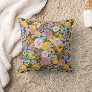 TWEETY™ Floral Embroidery Pattern Cushion