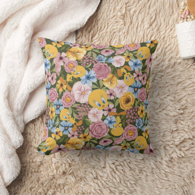 TWEETY™ Floral Embroidery Pattern Cushion (Blanket)