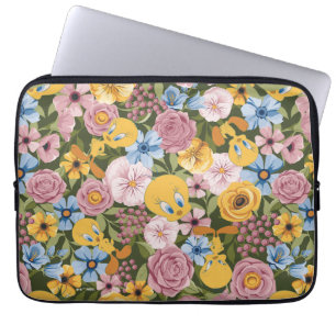 TWEETY™ Floral Embroidery Pattern Laptop Sleeve