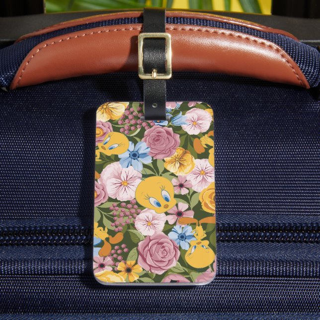 TWEETY™ Floral Embroidery Pattern Luggage Tag (Front Insitu 2)