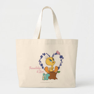 Tweety "Friendship And Love" Large Tote Bag