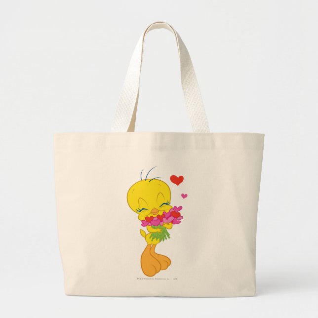 Tweety Hearts Large Tote Bag (Front)