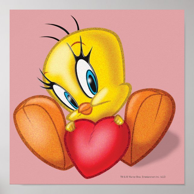 Tweety Holding Heart Poster (Front)