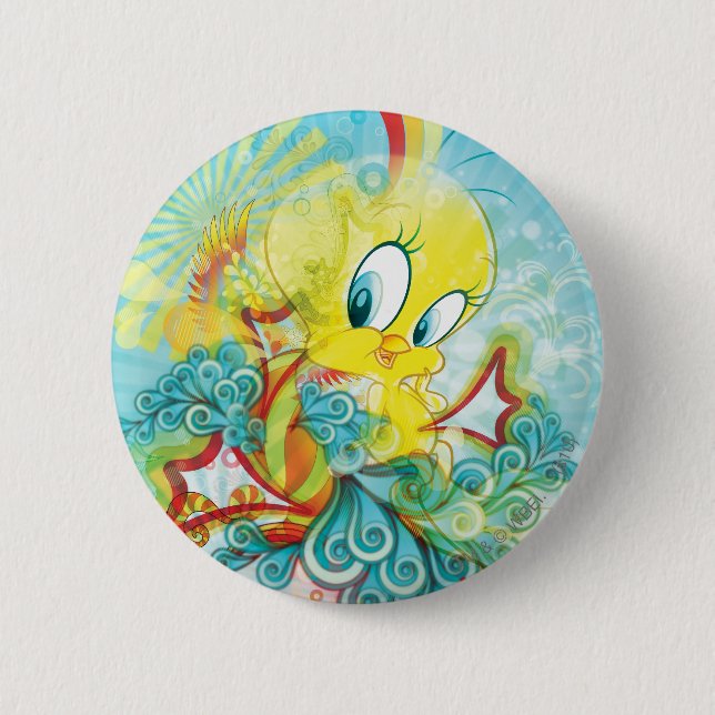 TWEETY™ In Blue Wave 6 Cm Round Badge (Front)