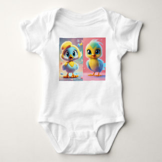 Tweety. in pastel colours. childish and fun baby bodysuit