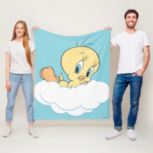 Tweety In The Clouds Pose 3 Fleece Blanket