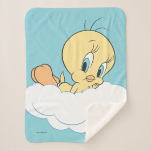 Tweety In The Clouds Pose 3 Sherpa Blanket