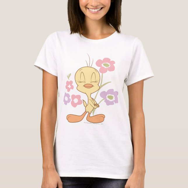 TWEETY™ Pink Purple Flowers T-Shirt (Front)